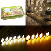 AIBOO 12V Unterschrankleuchte LED Puckleuchten Kabellose Downlight Strahler LED Küchenbeleuchtung 6 Lichter